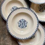 6 assiettes creuses en terre de fer K&G Lunéville