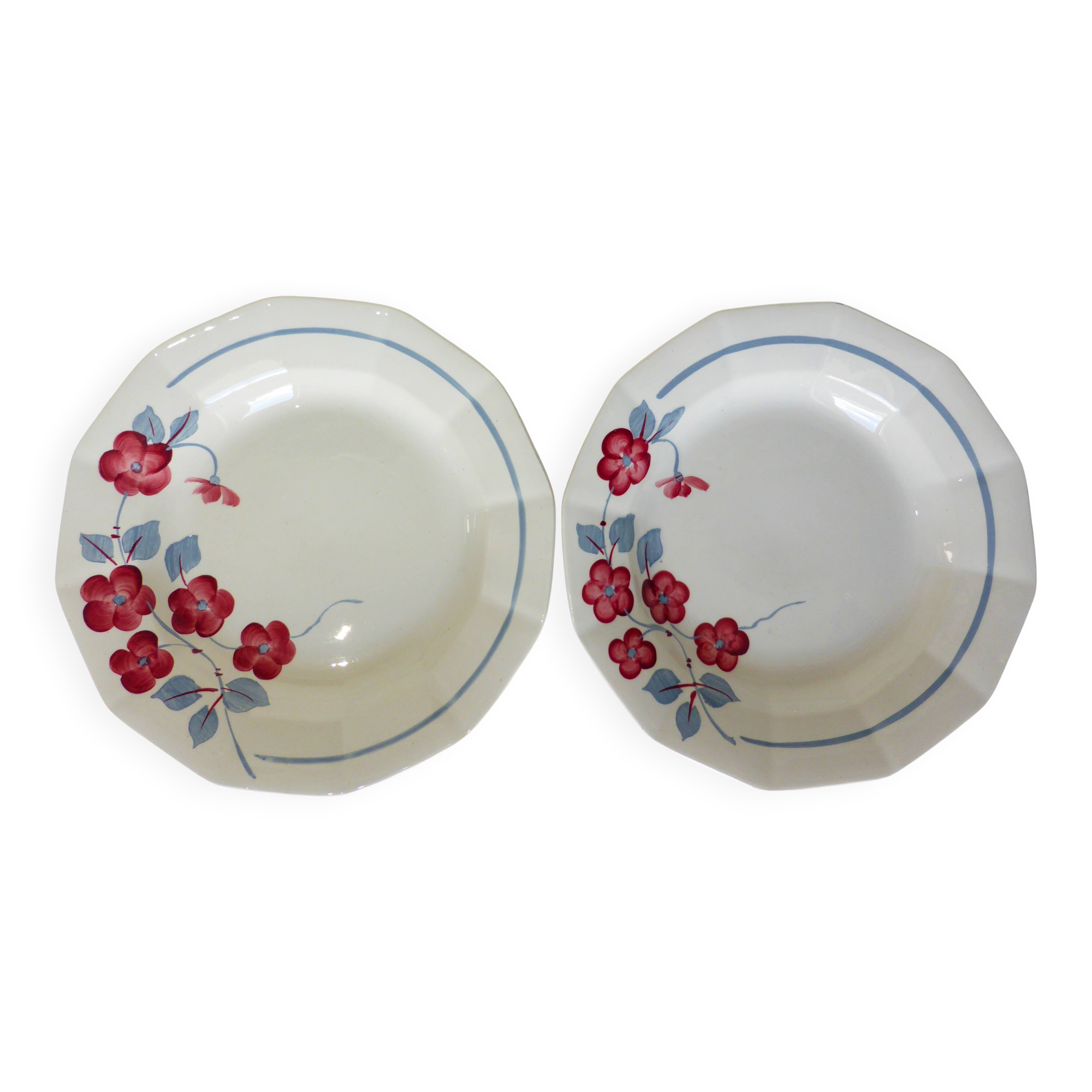 2 deep plates Céranord St Amand model Le Printemps (220634)