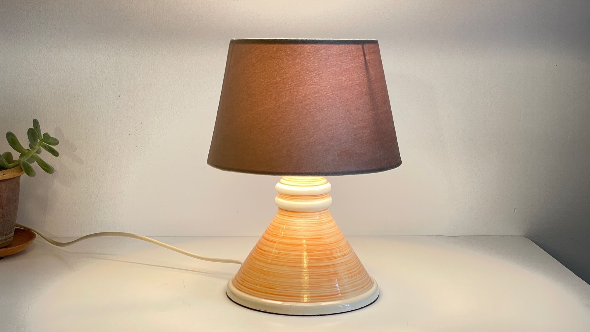 Geometric ceramic lamp by larec 80s