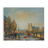 Michel PABOIS: Paris, View of Notre Dame, original oil on canvas signed.