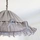 Suspension Emilia, pleated lampshade with frills, grey stripes.