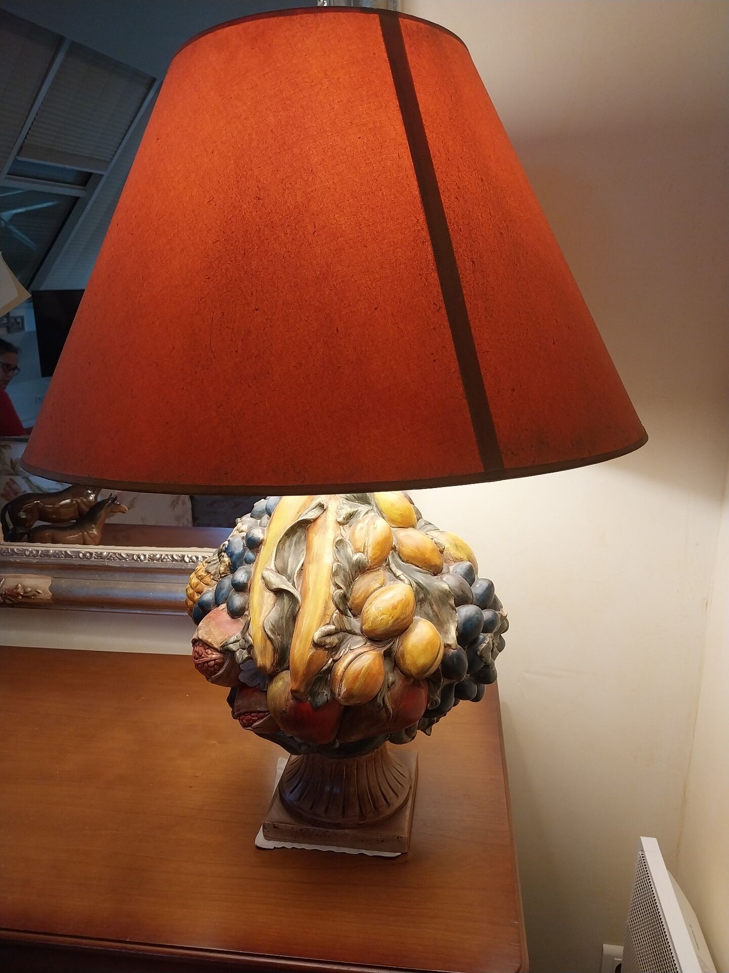 Lamp still life fruits