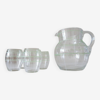 Jug, water decanter with glasses