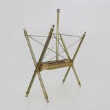 Neoclassical Baroque Folding Magazine Rack in Gilded Metal. 1950s