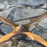 Center table decorated with marquetry of leaves and flowers in Louis XVI style, 19th century period
