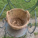 Basket, old Dame Jeanne basket, vintage and artisanal