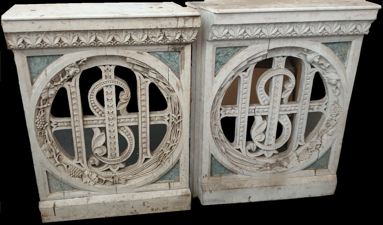 Wooden and marble gate, old Charles X era