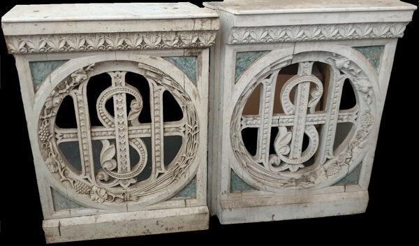 Portillon bois et marbre, ancien  époque Charles X