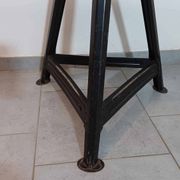 Tabouret métal & bois dans le style de Rowac années 1950/60. industriel