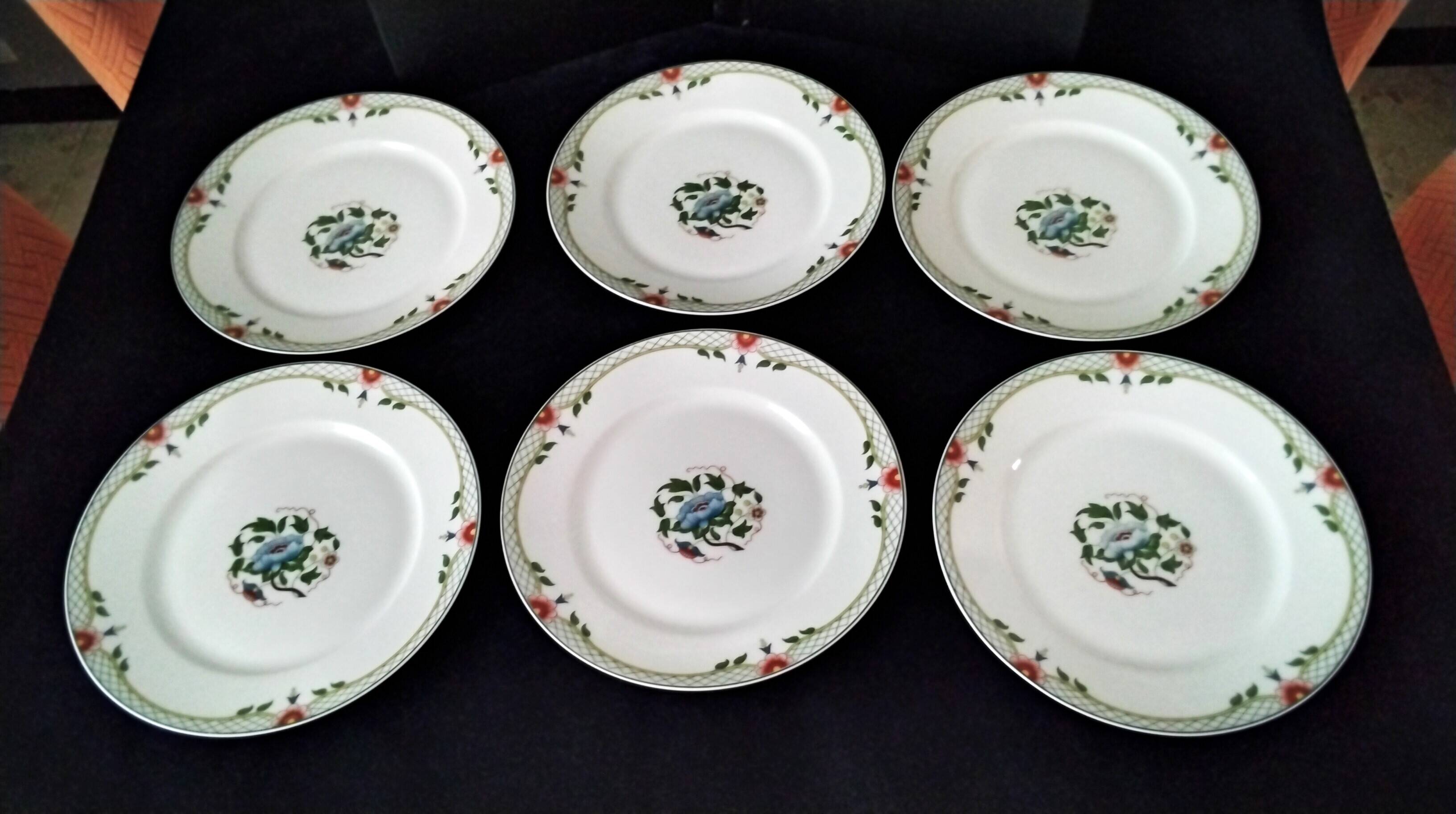 6 Assiettes plates en porcelaine de Limoges
