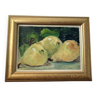 Pear still life painting