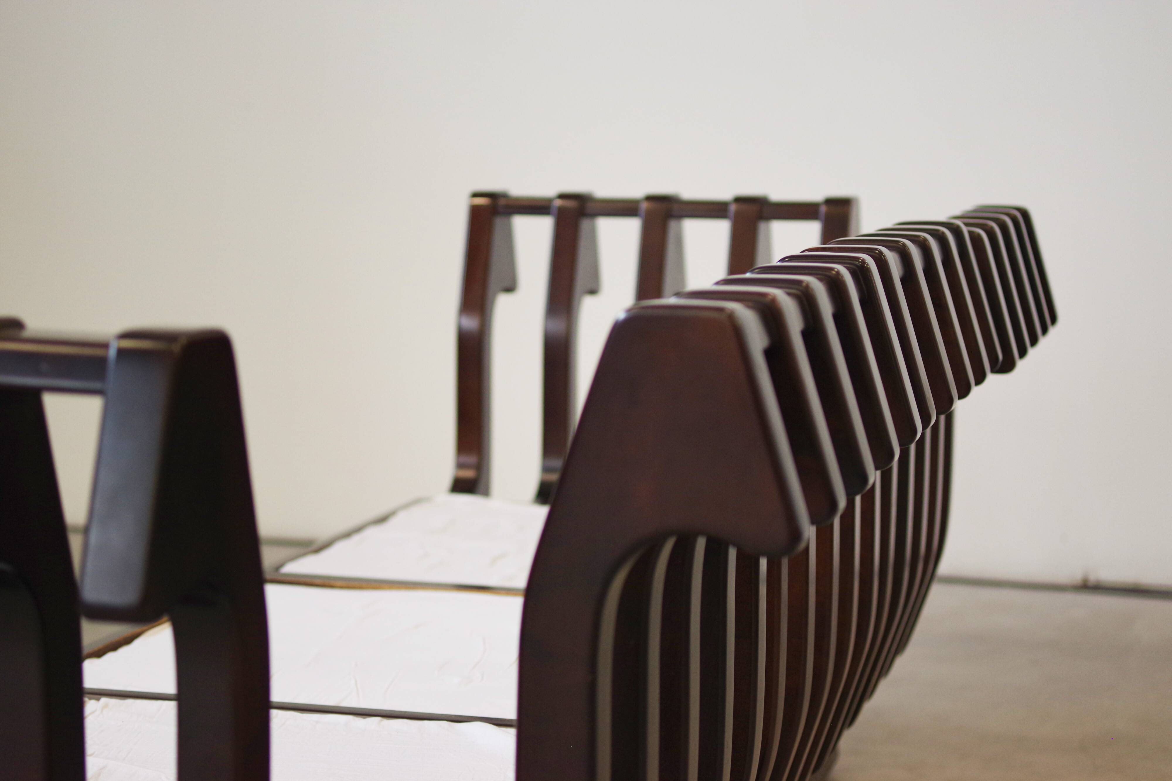 1970s Modular Beechwood Sofa by Frigerio – Original Fabric Upholstery, Set of 6