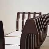 1970s Modular Beechwood Sofa by Frigerio – Original Fabric Upholstery, Set of 6