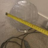 Large Art Deco molded glass table lamp