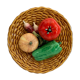 Assiette trompe l'oeil légumes en barbotine Vallauris Lamarche
