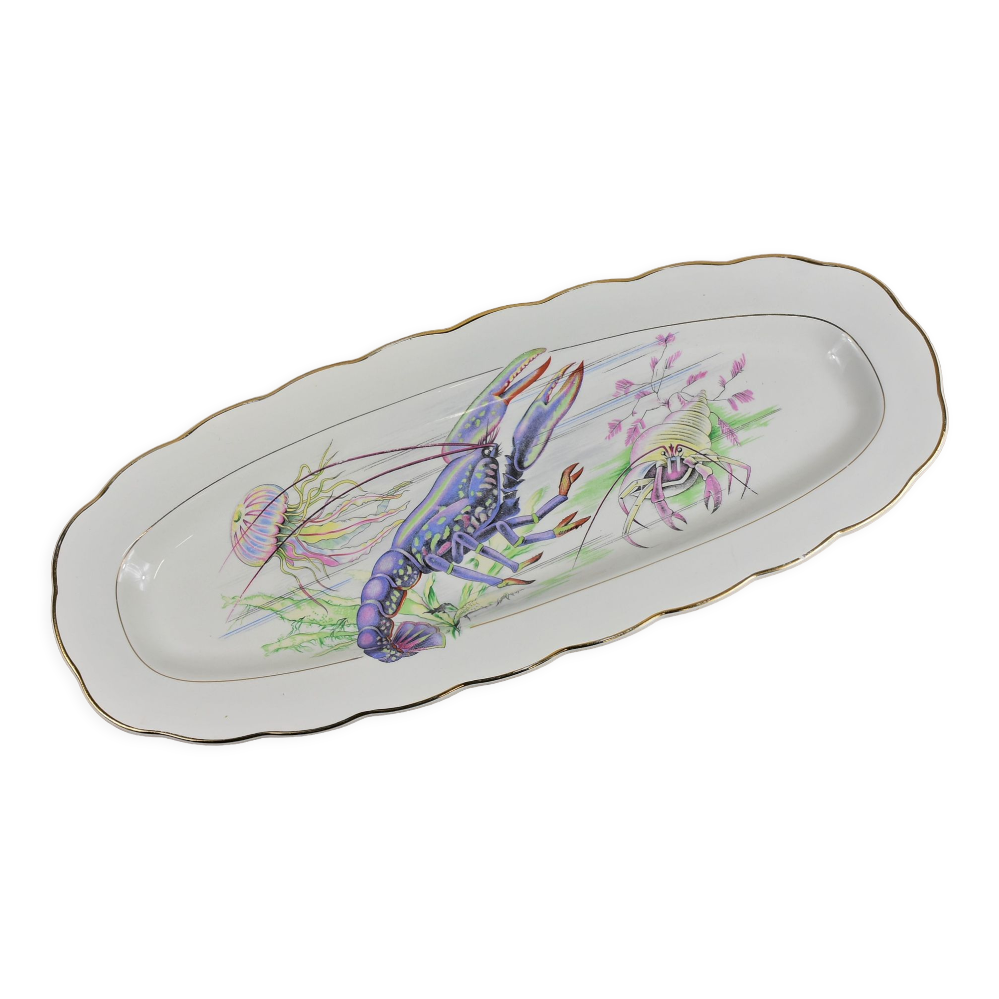 Fish dish Digoin, Sarreguemine.