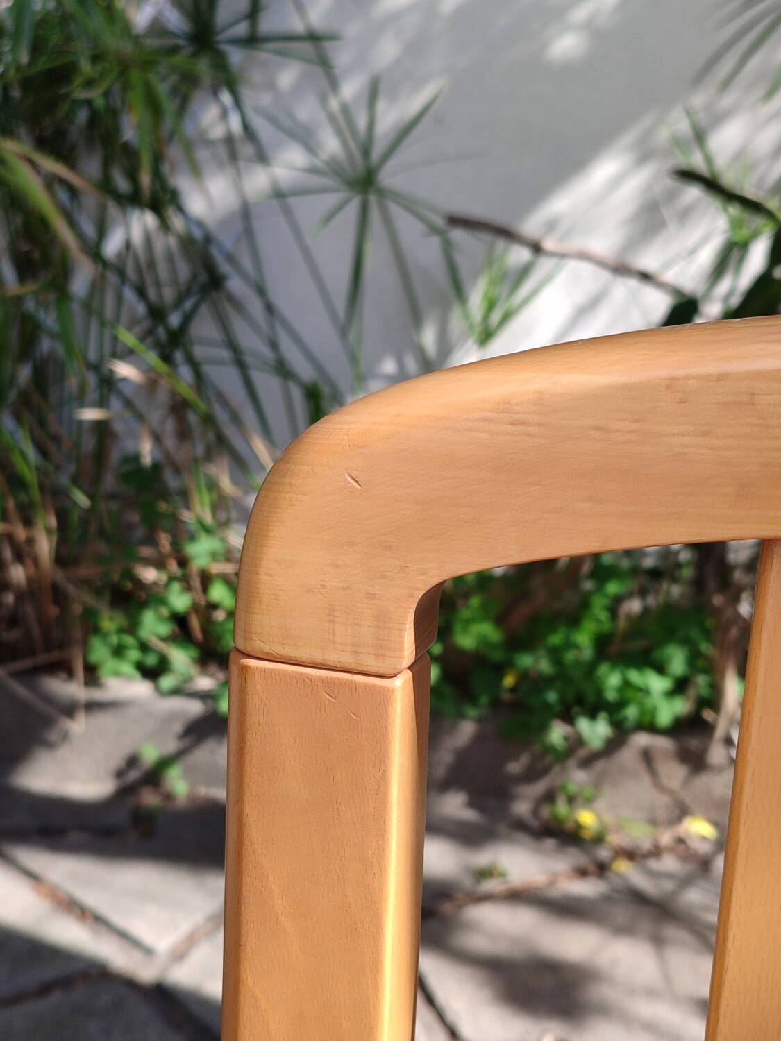 Chaises en bois et cannage