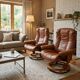 Pair of Ekornes Stressless leather armchairs, 1980s
