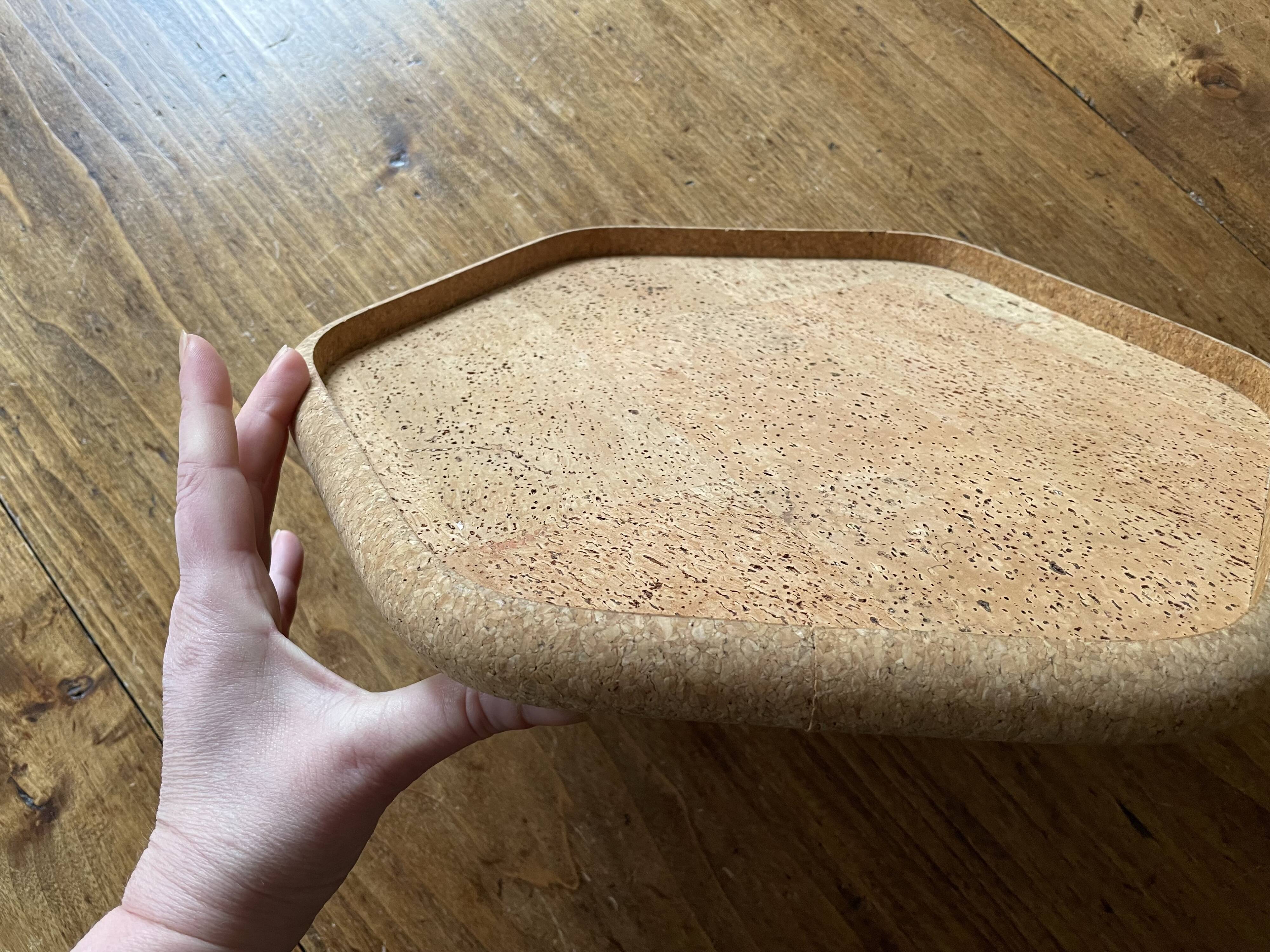 Hexagonal cork tray - vintage