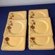 6 square dessert plates, ironstone. 1940s-50s.