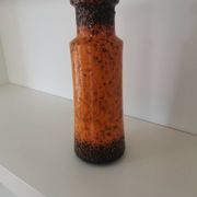 Vase vintage Scheurich 242-30 en lave grasse ouest-allemande, 30 cm, orange et