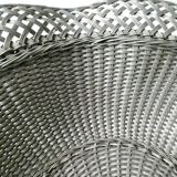 Trash braided silver metal, vintage