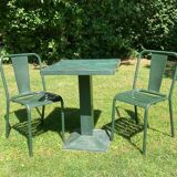 Tolix set, 2 t4 chairs and a Tolix mini kub table