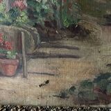 Oil on canvas signed old “Jardin”