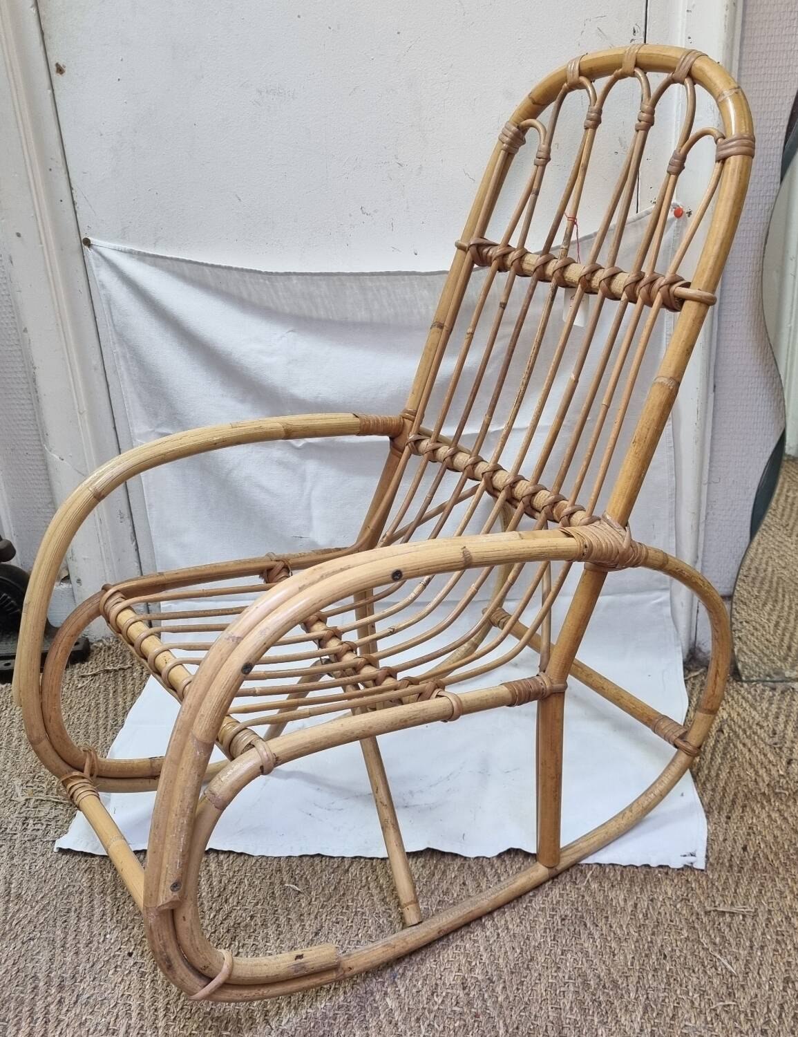 1960s rattan rocking chair