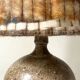 Ceramic table lamp in chamotte stoneware & wool, Alain Blanchard 1970
