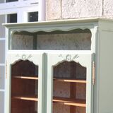 Buffet, meuble de rangement vitré ancien, rénové