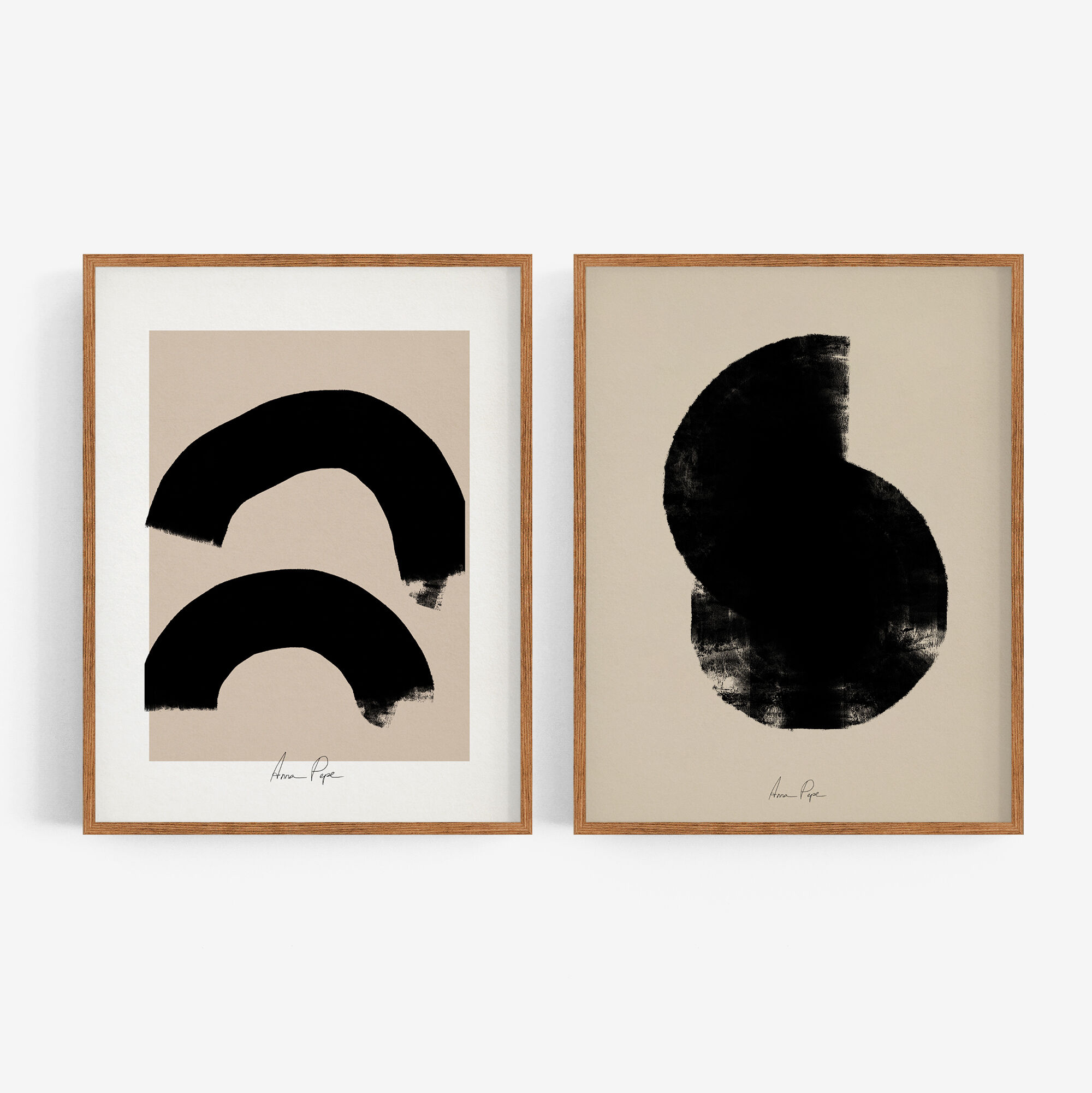 Pair of giclee prints, abstract wall art set of two, 50x70cm