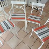 Chaises en fer forgé blanc le Cèdre Rouge