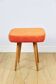Orange square stool Vintage PRL 1970s