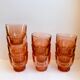 Set of 10 60s pink glass water glasses