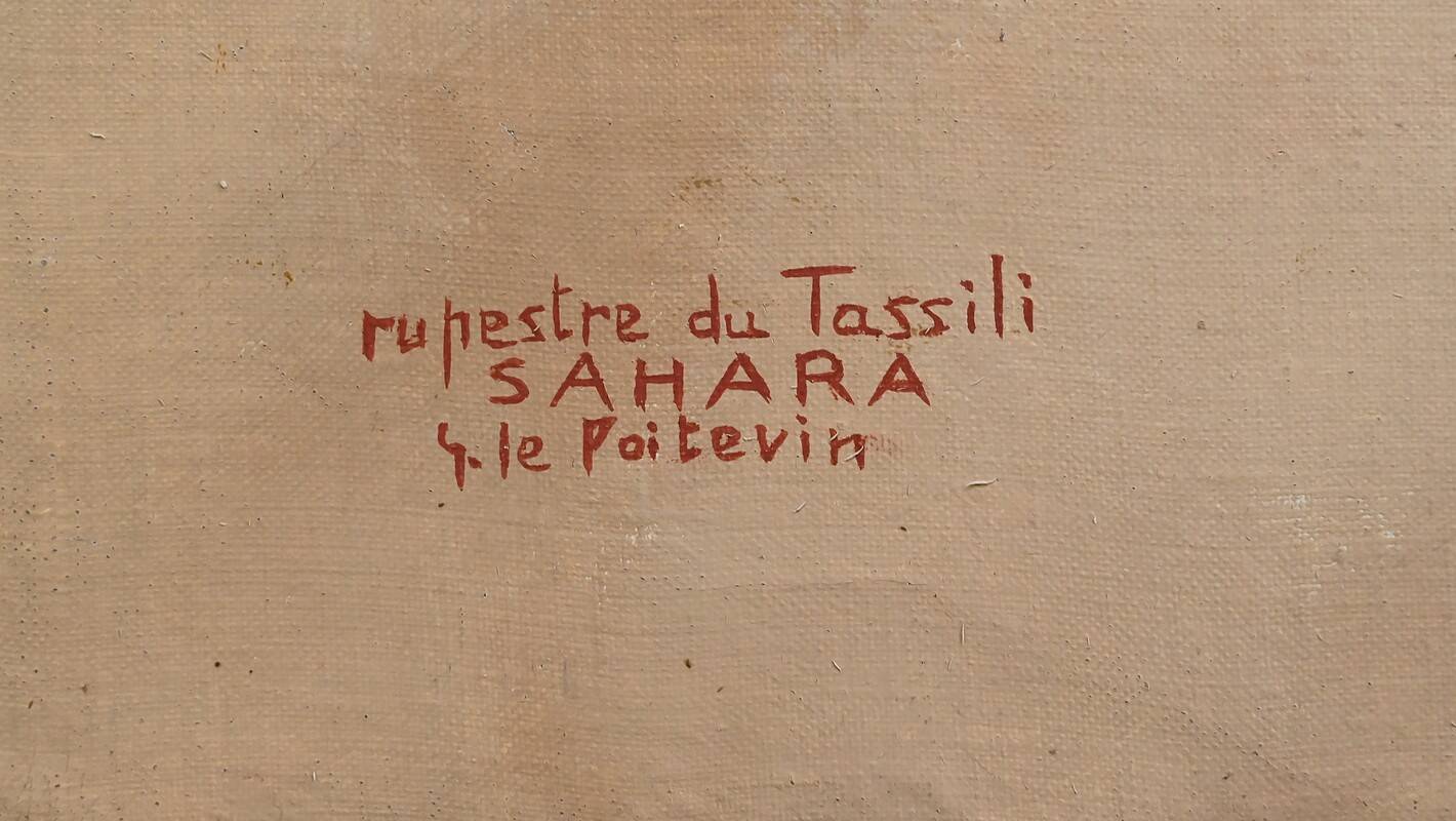 Tassili Rock Painting, signed G. Le Poitevin – 1960