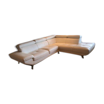 White leather sofa