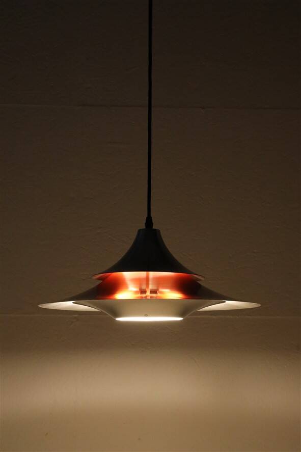 Mid-century Space Age pendant lamp / Danish modern design / 1960s / 1970s