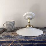 Vintage white opaline wall light