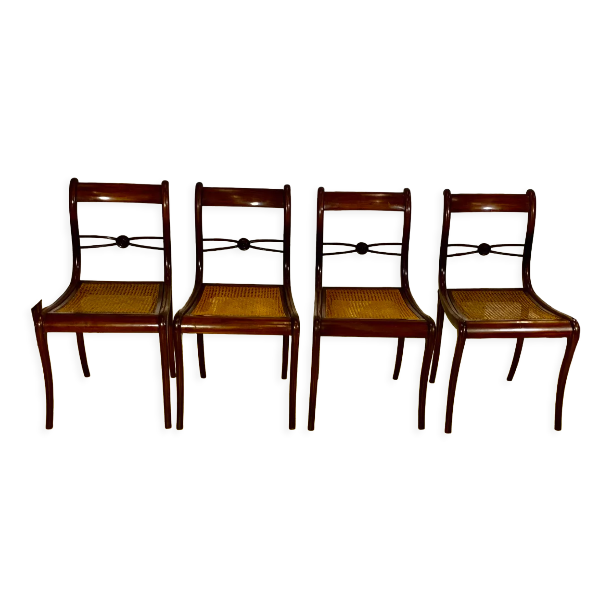 4 chaises style directoire en acajou massif