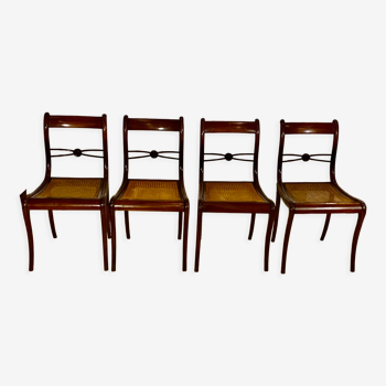 4 directoire style chairs in solid mahogany