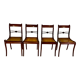 4 chaises style directoire en acajou massif