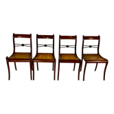 4 directoire style chairs in solid mahogany