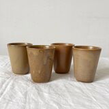 4 gobelets en grès Digoin vintage