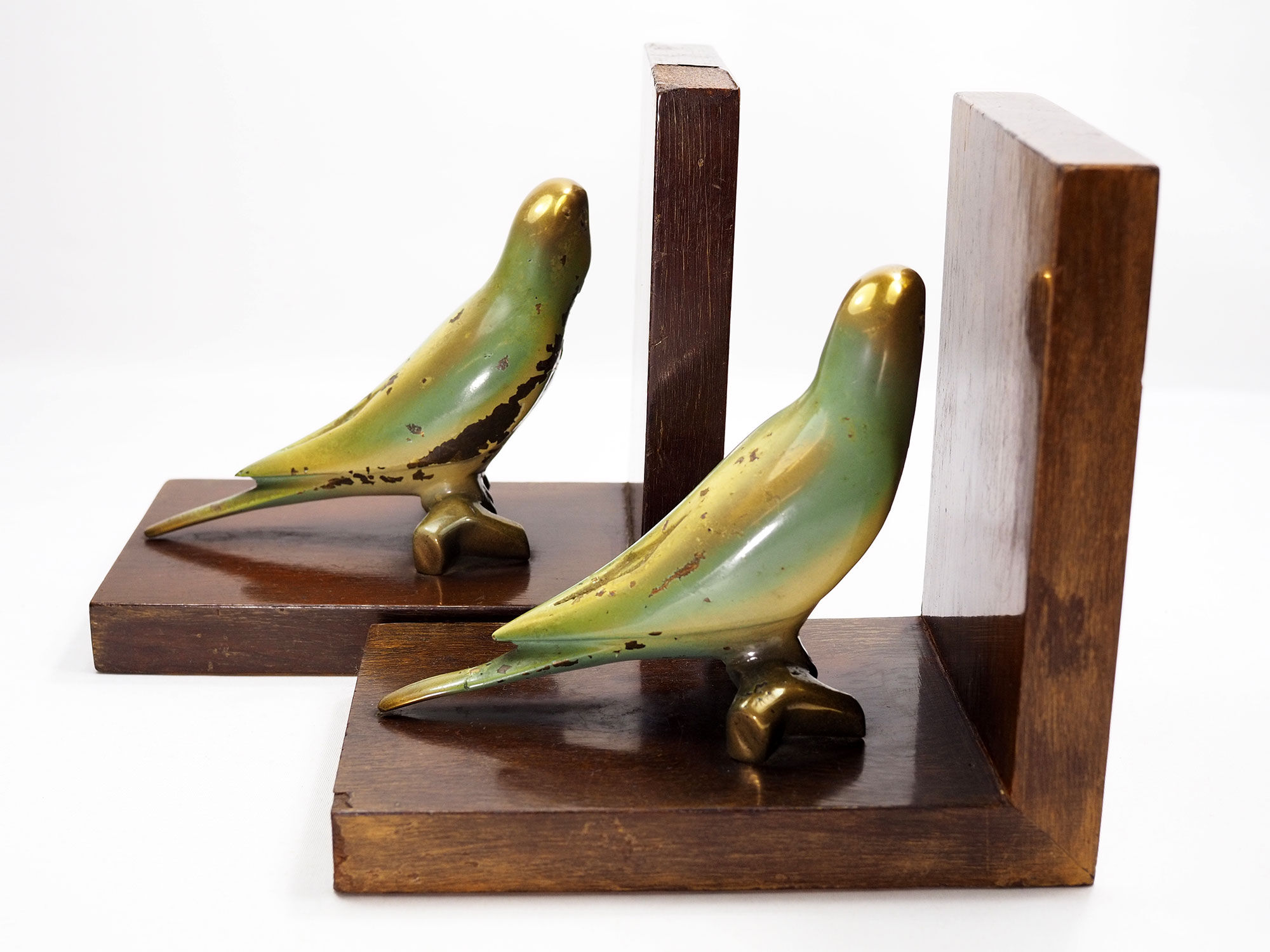 Paire de serre-livres en bronze peints -1930