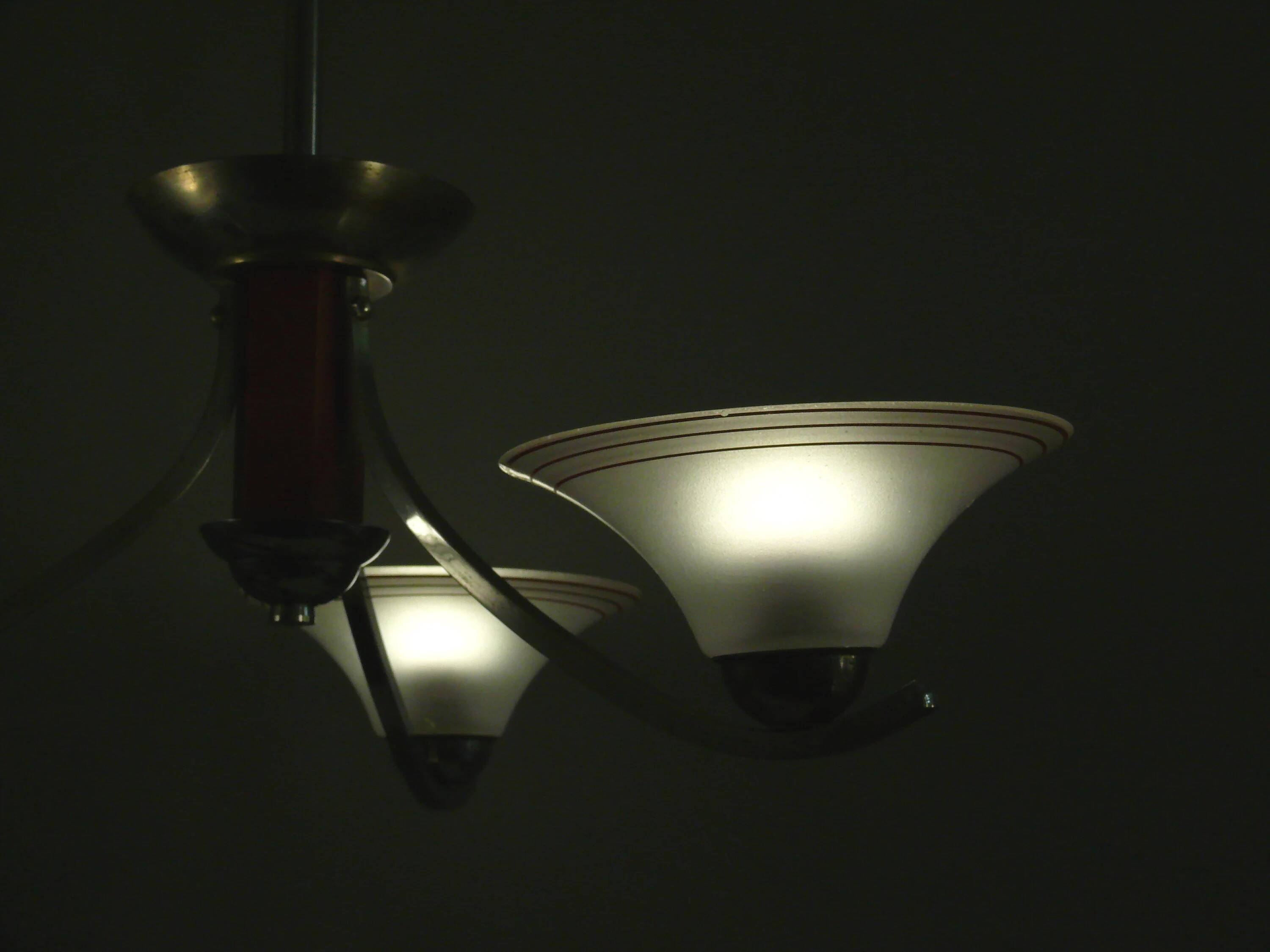 Art Deco three-arm chandelier, France, 1920s-1940s