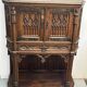 Pair of Gothic style cabinets in dark oak from the 19th century.
