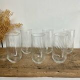 6 vintage twisted glasses