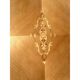 Buffet contemporain italien en noyer naturel avec incrustations de cerisier