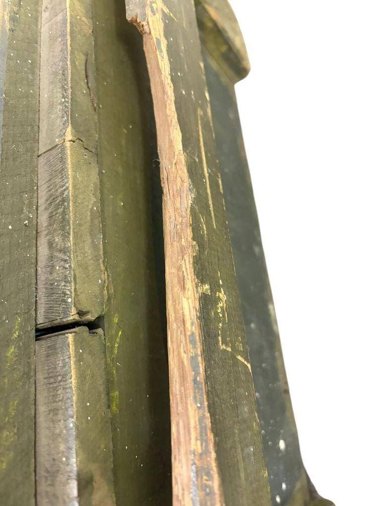 Vintage green wooden industrial box / chest / military crate